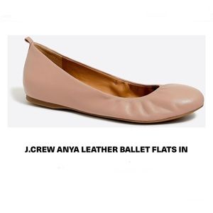 J.CREW ANYA LEATHER BALLET FLATS IN sz 7.5 worn once